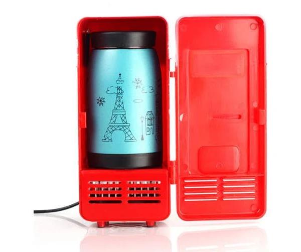 Car USB Mini Refrigerator Cosmetics Medicine Refrigerator Red