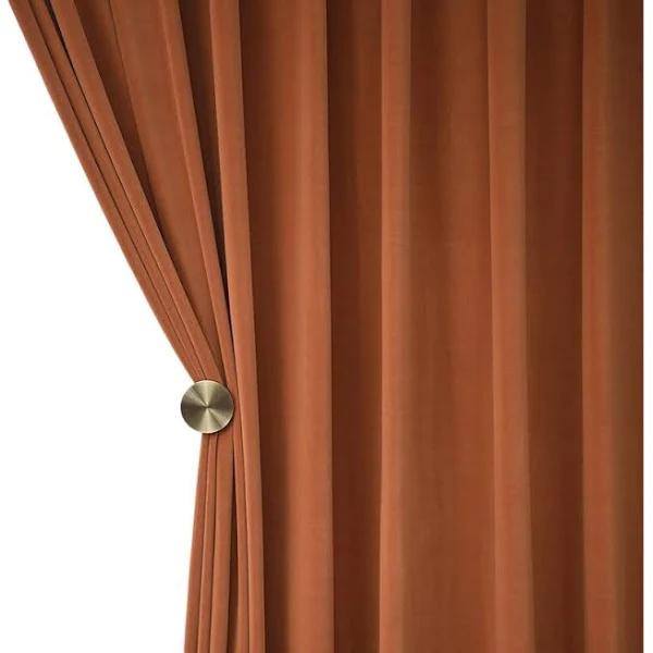 Anyhouz 400cm Orange High Quality Modern Velvet Blackout Curtains for Living Room Bedroom Dining Luxury Window Drape Grommet Top