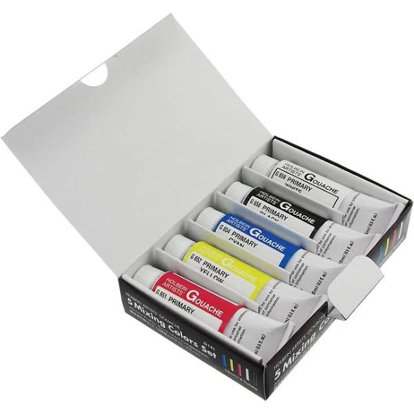 Holbein : Artists' Gouache Paint : 15ml : Primary Set of 5