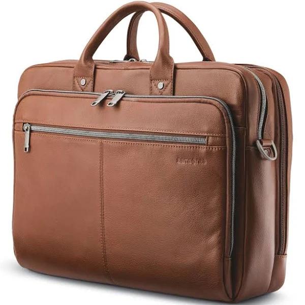 Samsonite Classic Leather Toploader Cognac