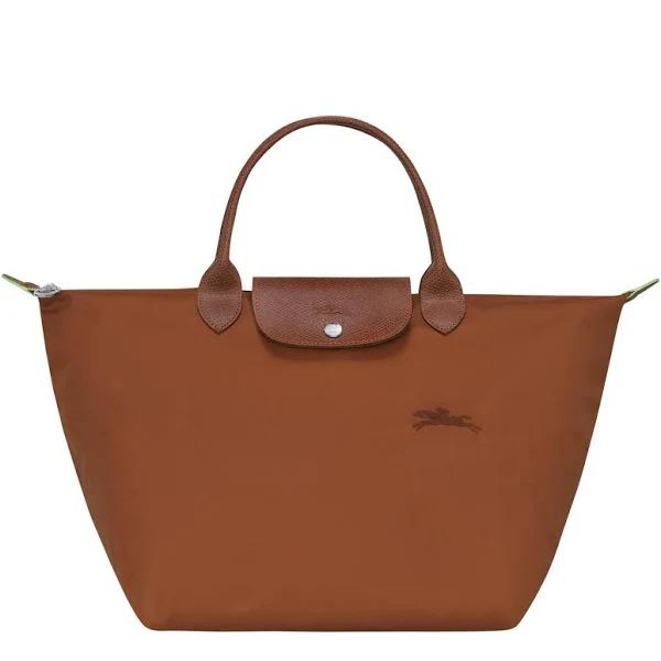 Handbag M Le Pliage Green Cognac Longchamp