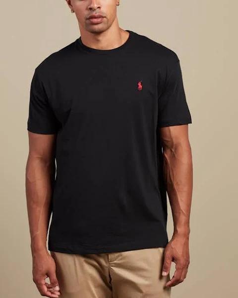 Polo Ralph Lauren - Men's Black Basic T-shirts - Classic Fit Jersey Crew Neck Pocketless T-Shirt - Size XS at The Iconic