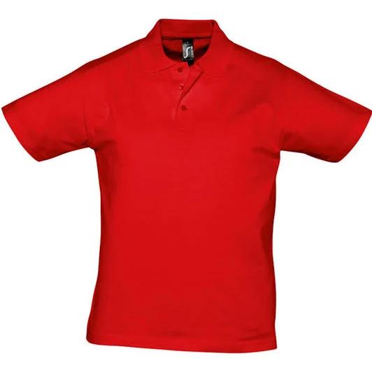 SOLS Mens Prescott Jersey Short Sleeve Polo Shirt Red Mens Polo