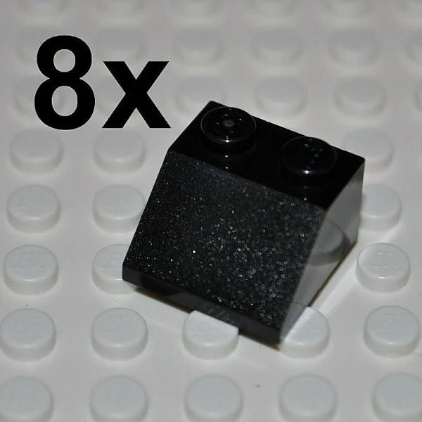 Lego Parts - 8x Black Roof Bricks 2x2 Studs/slopes 45 /building Bricks