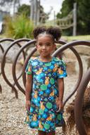 Princess Highway Kids, Meadow Cat Kids Dress 4 / Navy