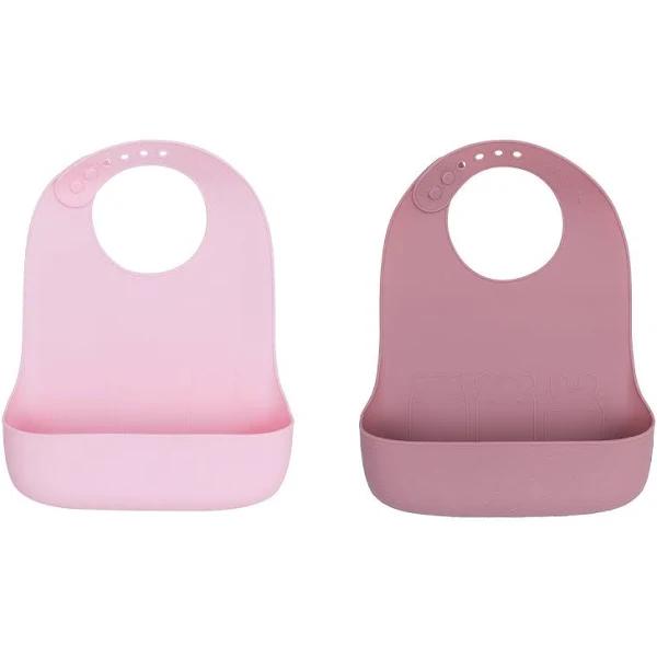 We Might Be Tiny Catchie Bibs 2.0 - Dusty Rose & Powder Pink