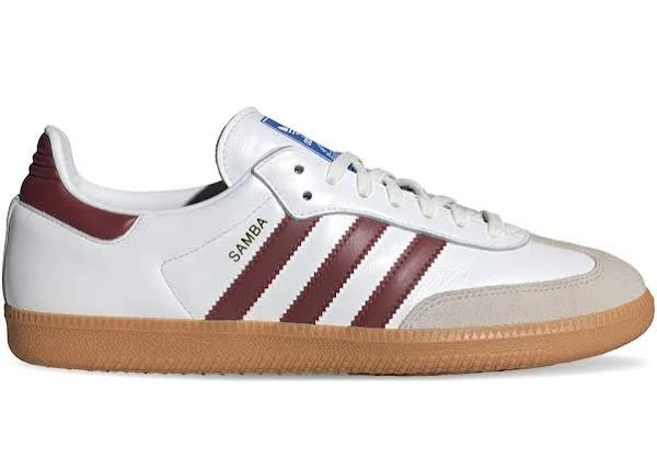 Adidas Samba OG - Cloud White/Collegiate Burgundy/Gum, 11