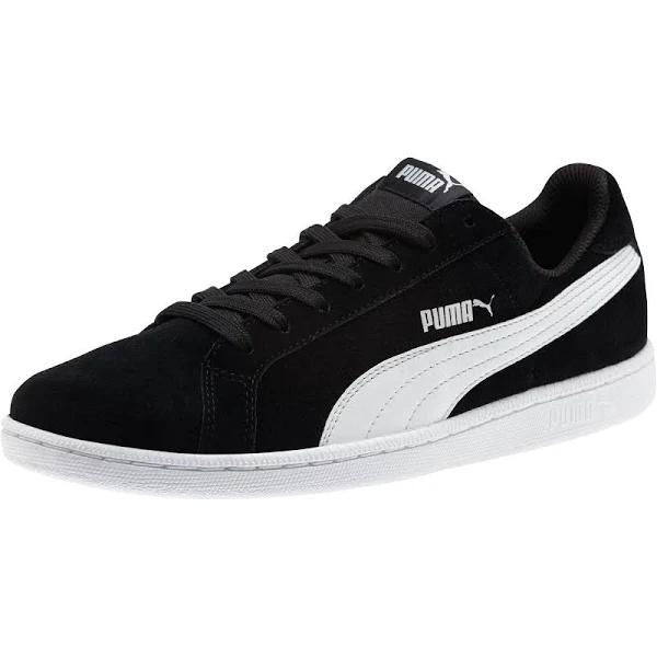 Smash Suede Trainers Shoes in Black/White, Size 5 by Puma