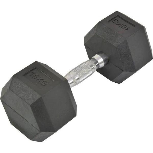 Circuit 10 kg Hex Rubber Dumbbell