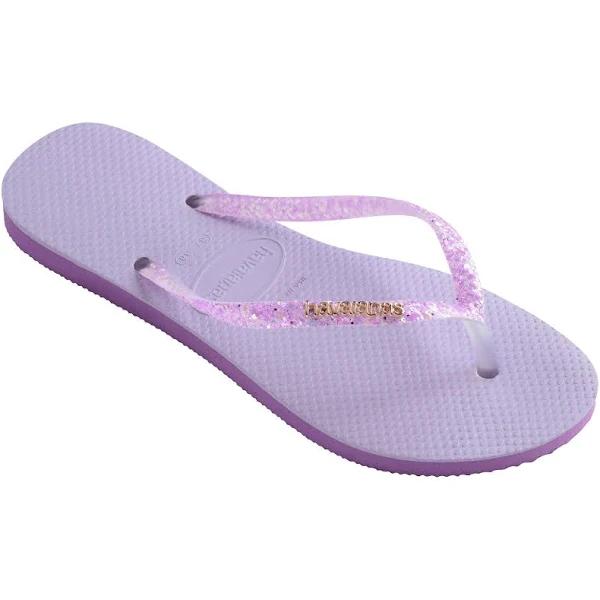 Havaianas Women's Slim Glitter Flourish Flip Flops - Purple - UK 3/4