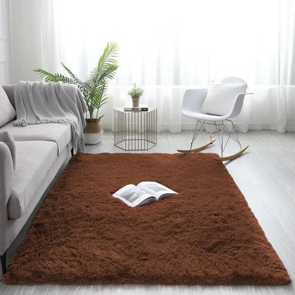 Advwin Non-slip Shaggy Rugs Floor Rug Living Room Bedroom Mat Large Carpet Coffee - 120*160cm - AfterPay & zipPay Available