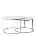 Set of 2 Luxe Coffee Table Round Marble Nesting Side Coffee Table