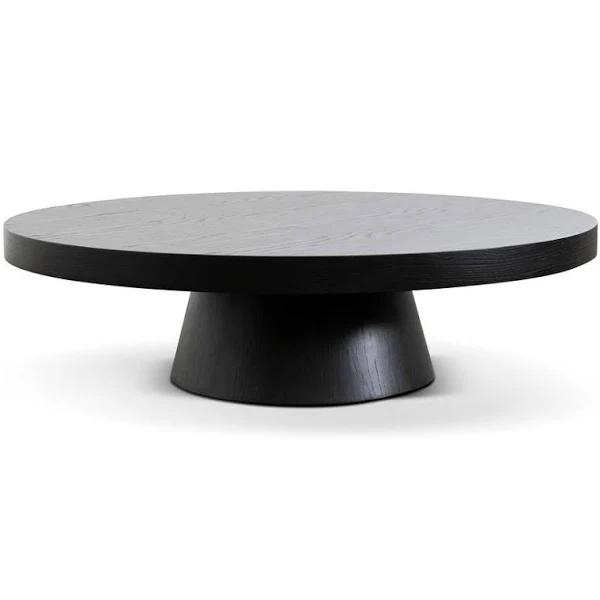 Calibre Furniture 1.1m Round Coffee Table - Black Oak