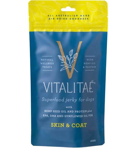 Vitalitae Jerky Skin & Coat Dog Treats - 150g