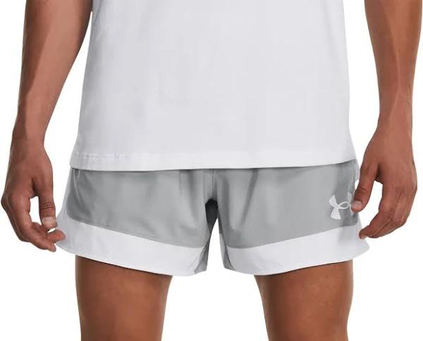 Under Armour Mens Baseline Hoop Basketball Shorts Grey XXL