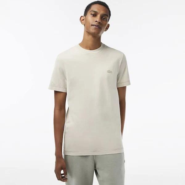 Lacoste Men's Plain Organic Cotton T-Shirt Beige Size XS