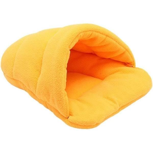 HOD Large Pet Beds Soft Warm Pet Cave Igloo for Small Dogs or Cats - Yellow