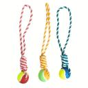 12 x Dog Rope Toy With Ball | Tug Toy Interactive Fetch Training Chew Toy