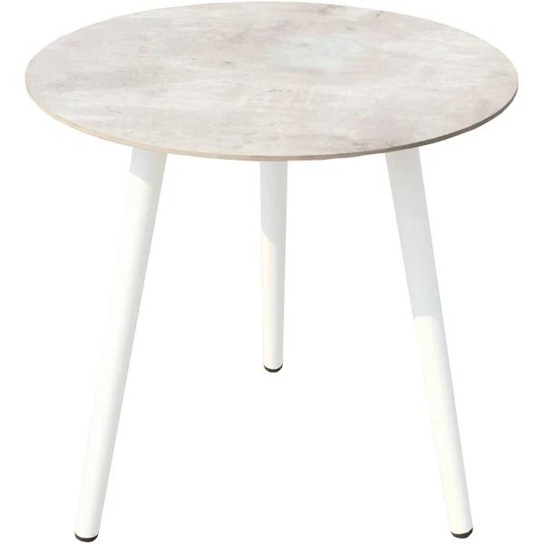 Bayview Ceramic Outdoor Side Table — White by FurnitureOkay