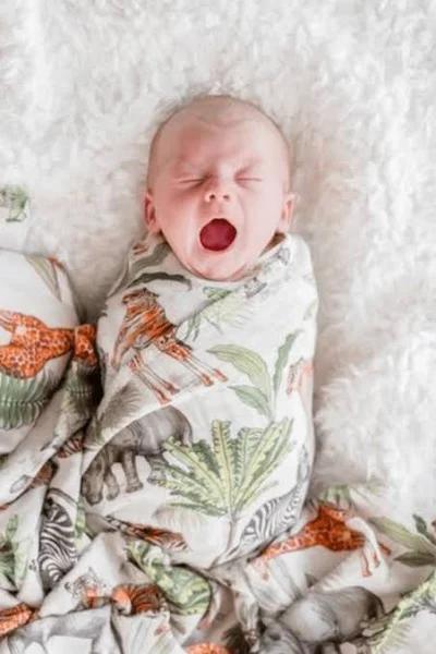 Organic Bamboo Muslin Baby Wrap | Safari | Bubba Bump