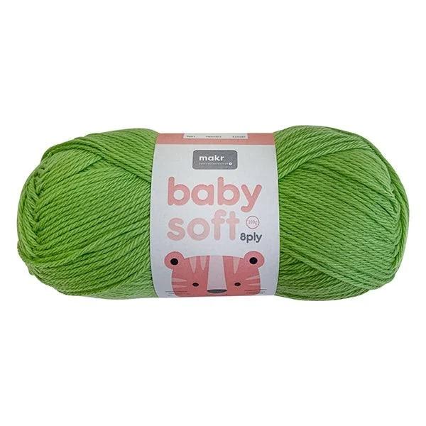 Makr Baby Soft Crochet & Knitting Yarn 8ply, Grassy- 100g Acrylic Nylon Blend Yarn