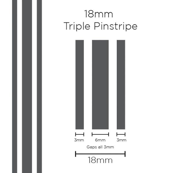 SAAS 11108 Pinstripe Triple Charcoal 18mm x 10m