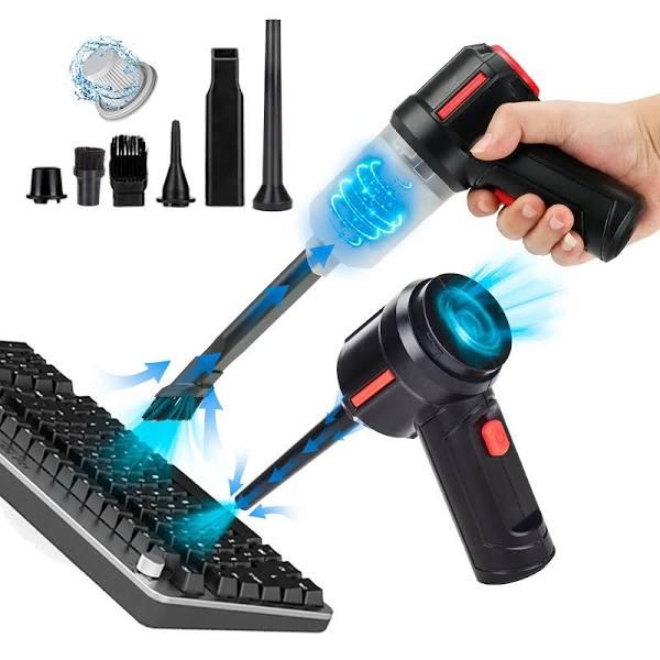 Meudeen Battery Operated Air Duster For Keyboard Cleaning,cordless Air Duster Computer Cleaning, Compressed Air Duster & Mini Vacuum Keyboard Cleaner