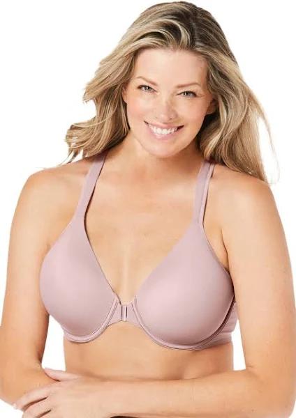 Brigitte Clip Front Close Underwire Posture Support Bra Rose Mauve / 24B by Leading Lady