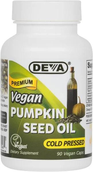 Deva Pumpkin Seed Oil, Vegan, Premium, Vegan Caps - 90 caps