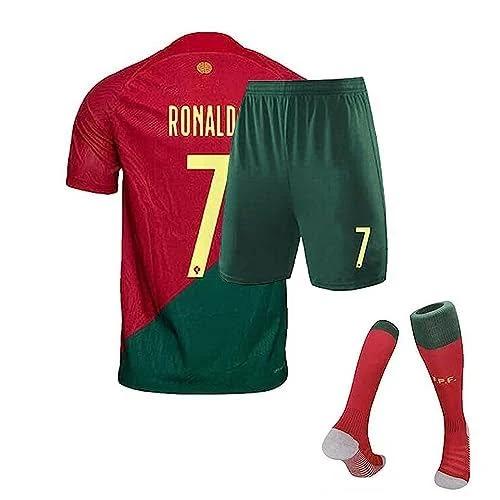 Football Jersey No.7, ro-naldo Jersey 2022 Soccer Jersey, por-tugal T-Shirt Boys Kids Youth Jersey Socks Soccer Shirt Kit Set