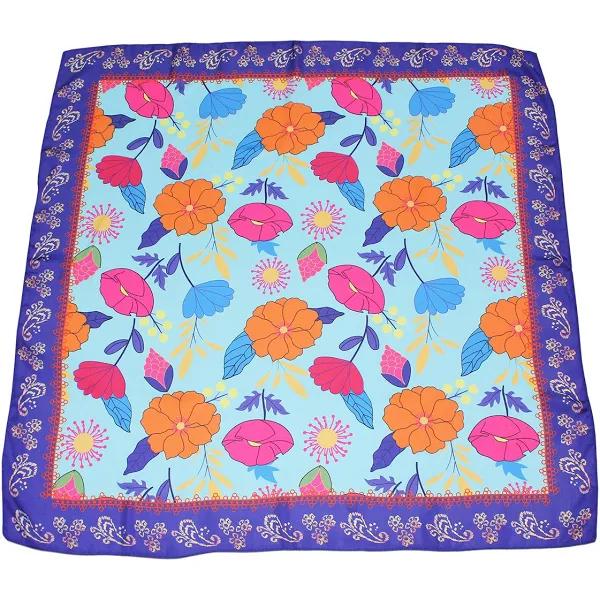 Morgan & Taylor Floreto Large Hair Scarf in Blue OSFA