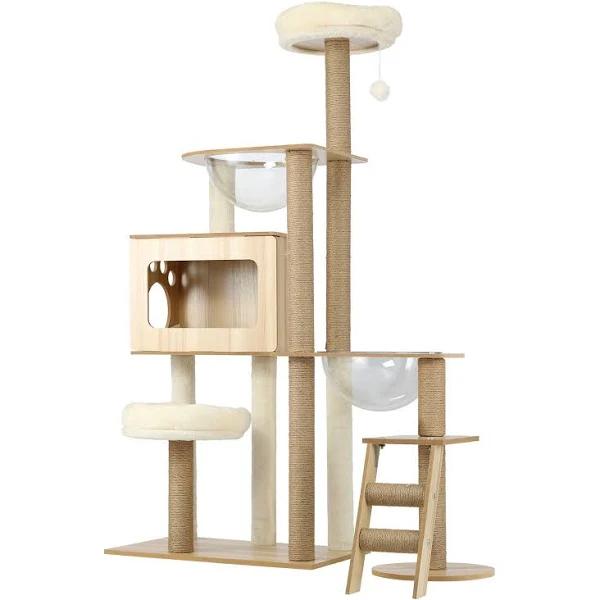 Alopet Cat Tree Tower Scratching Post Scratcher Cats Condo House Bed Wood 142cm