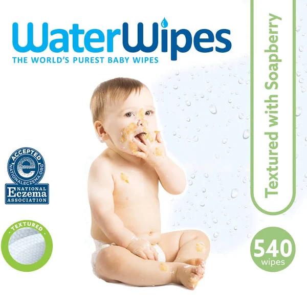 WaterWipes Hand Face Baby Wipes with Soapberry, 540 Wipes 9 Packs &a