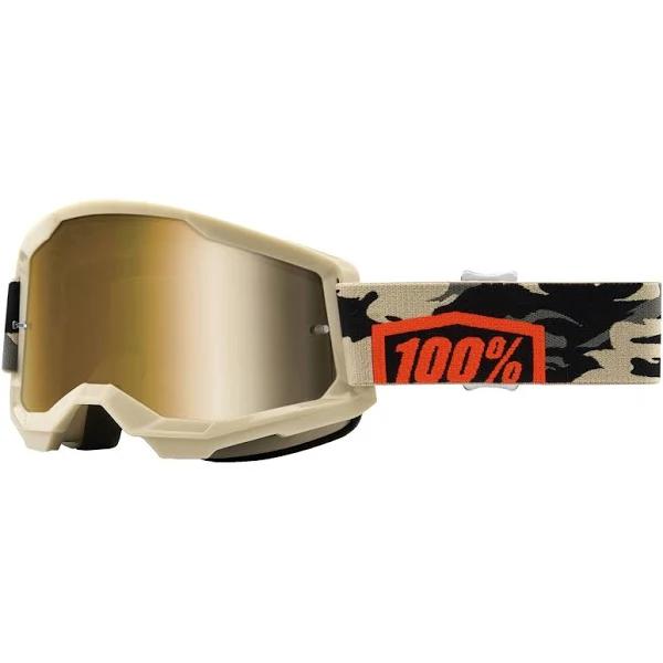 100% Strata 2 Goggles Kombat/True Gold Lens