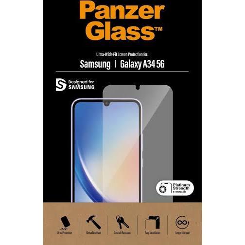 PanzerGlass Samsung Galaxy A34 5G Screen Protector Clear, Ultra-Wide Fit - 7327