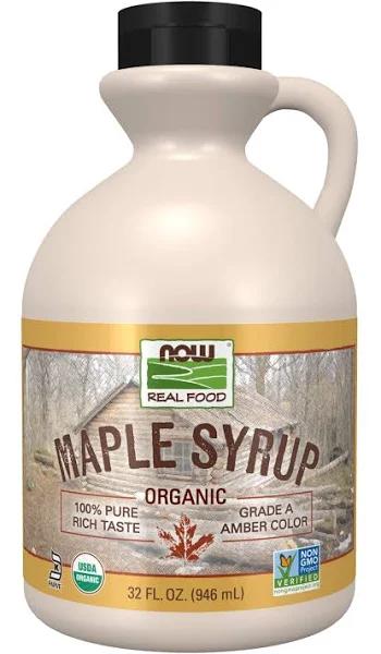 Now Foods Real Food Organic Maple Syrup Grade A Amber Color 32 fl oz (946 ml)