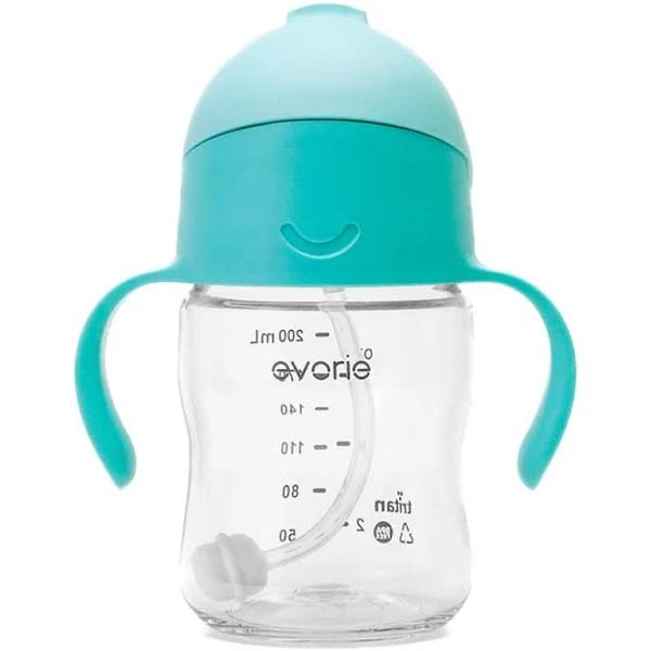 Evorie Tritan 360 Straw Sippy Cup, Spill-proof & Leak-proof Toddler Drink Bottle, 200ml Mint