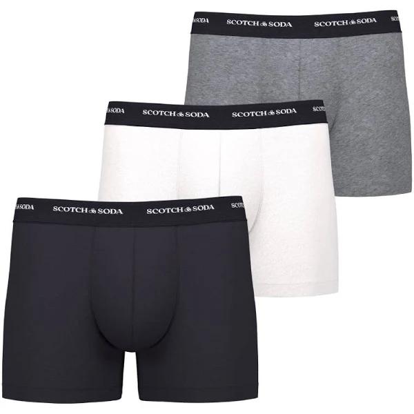 Scotch & Soda Small Logo Boxer Shorts White Black Grey (3 Units) - XL