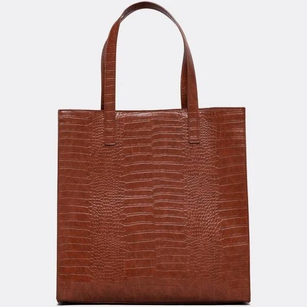 Ted Baker Croccon Icon Large Tan Croc Bag