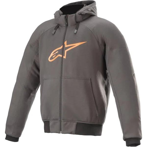 Alpinestars Chrome Sport Motorcycle Hoodie Tar Grey-Flame Orange 3XL