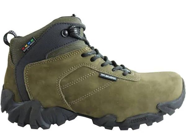 Bradok Kilauea Mens Comfortable Leather Hiking Boots Made in Brazil Oliva 9 AUS or 43 EUR