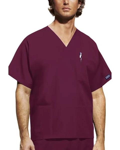 Cherokee Workwear 4876 Scrubs Top Unisex V-Neck Wine