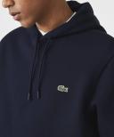 Lacoste Men's Classic Fit Printed Bands Hooded Sweatshirt Blue Size M