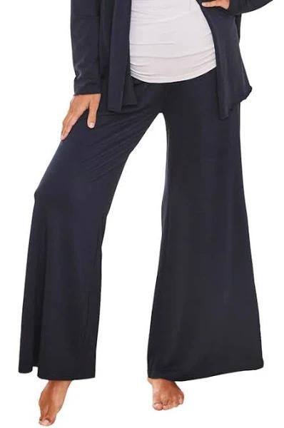 Angel Maternity Debra Wide Leg Maternity Bamboo Pants in Navy - XS