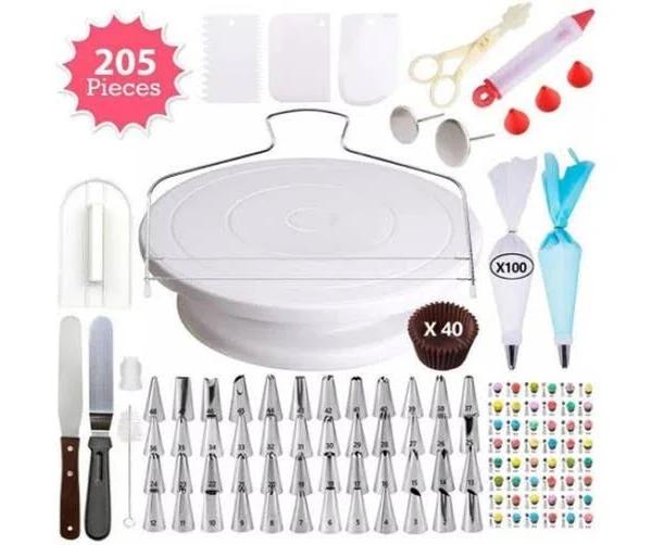 205 in 1 Cake Decorating Turntable Set Cake Decorating Mouth Baking Utensils