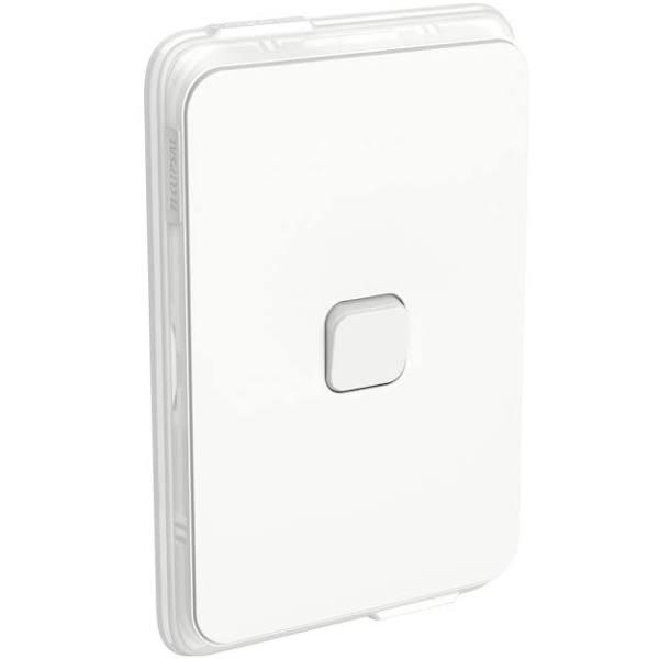 Clipsal Iconic 1 Gang Switch IP44 Vivid White