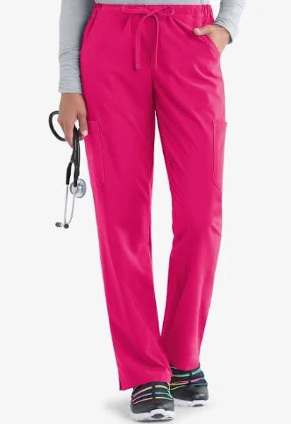 Easy Stretch Eden Women's 4-Pocket Drawstring Scrub Pants in Flirt | Size M Polyester/spandex