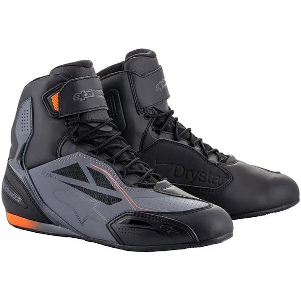 Alpinestars Faster 3 Drystar Shoes Black Cool Gray Orange Fluo 12