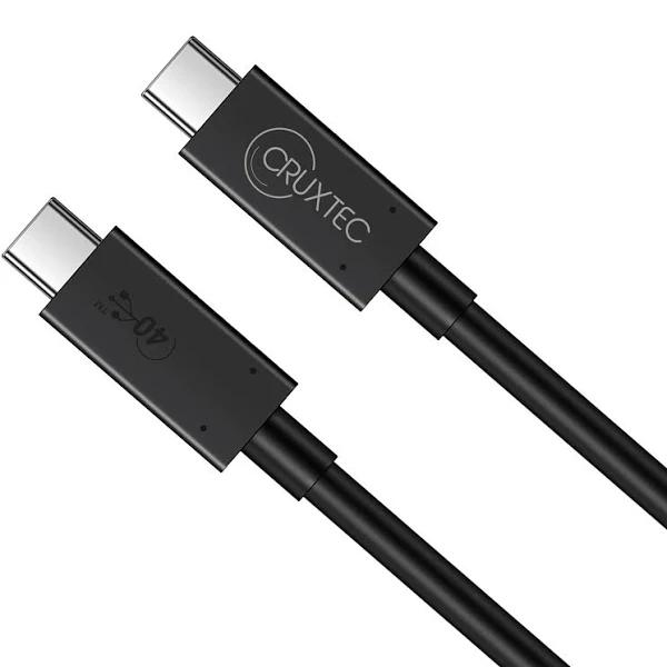 Cruxtec 1m USB4 USB-C to USB-C Cable Full Feature For Syncing & Charging (100W, 40Gpbs, 8K/60Hz)