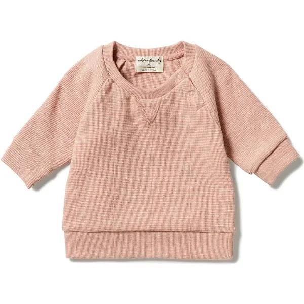 Wilson & Frenchy Organic Waffle Sweat - Peach 6-12M